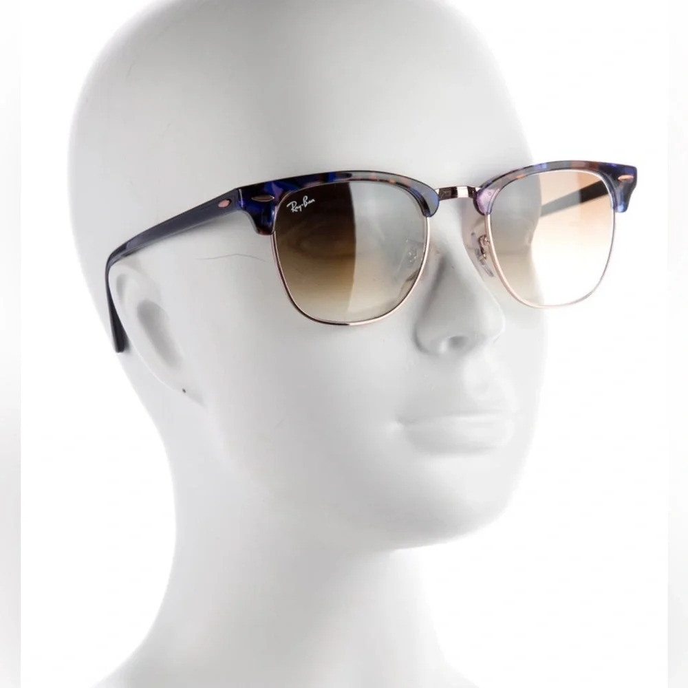 RAY BAN Clubmaster Sunglasses NEW Style RB 3016 Spotted Brown Blue